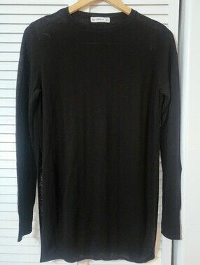 ZARA Black Lightweight Knit Long Sleeve Sweater